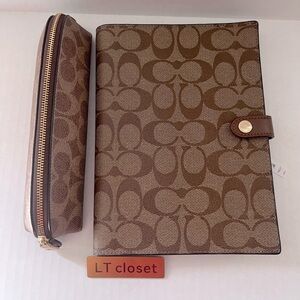 New Coach Notebook In Signature Canvas AND Pencil Case set
